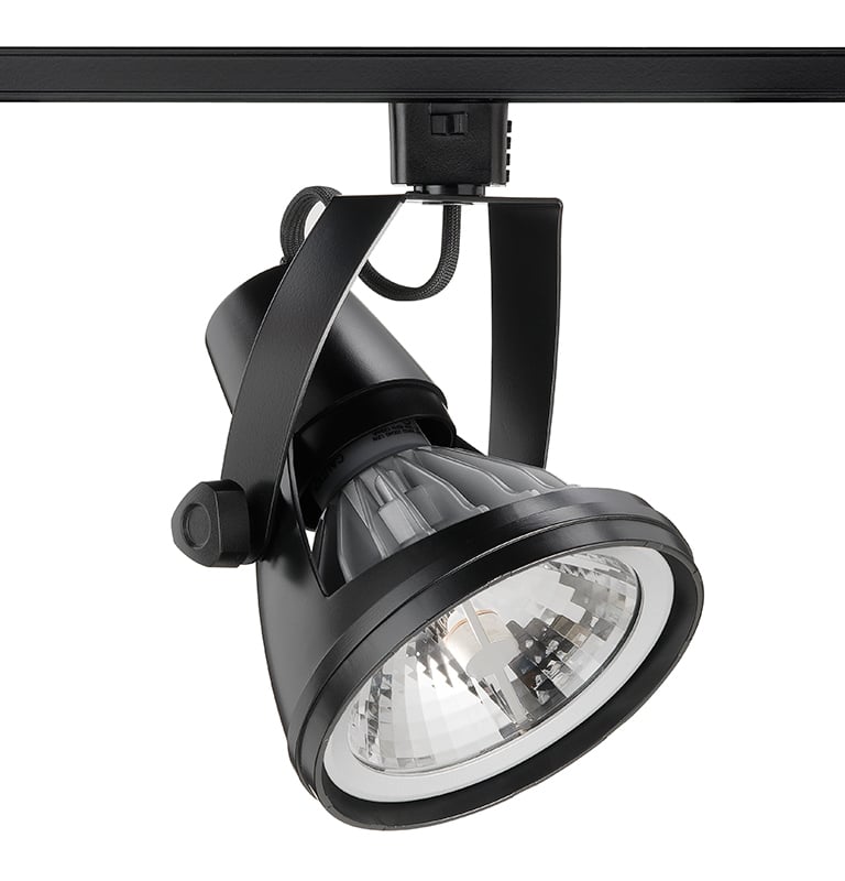 Die Cast Gimbal Ring Lamp Holder. Aiming lock secures fixture aiming. 25W max., PAR38, E26 base. Black Finish.
