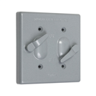 2-Gang Vertical Weatherproof Cover Toggle - Gray