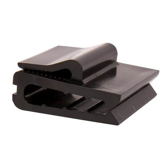 Cable Edge Solar Clip U-Style for Managing Cable Parallel to the Frame, Black Acetal Copolymer for Outdoor Applications, Operating Temperature -65 to 90 Degrees Celsius (-85 to 194 F), Maximum Cable Diameter 7.87mm (0.31 Inch), Cable Capacity to to Four (4) #10 AWG Solar PV Control Cables