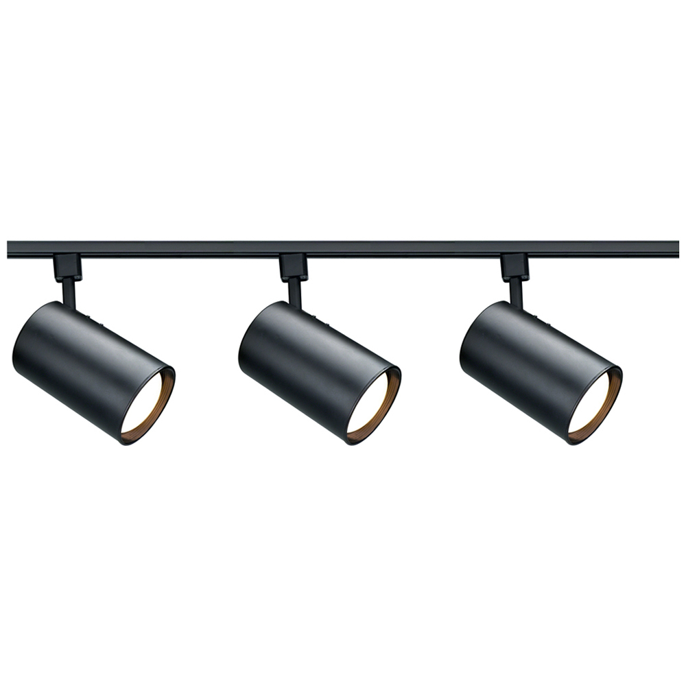 3 Light - R30 - Straight Cylinder Track Kit - Black