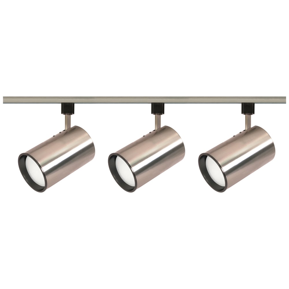 3 Light - R30 - Straight Cylinder Track Kit - Brushed Nickel
