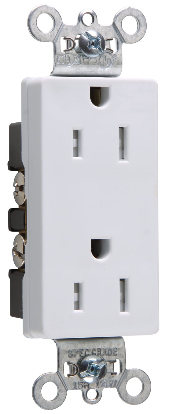 TR DECO RECEP 15A 125V SIDE WIRE WH