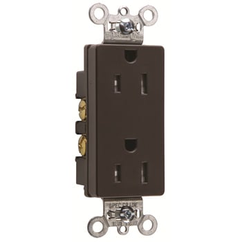 TR26252 Tamper-Resistant Decorator Spec Grade Receptacle, Back & Side Wire, 15A, 125V, Brown TR26252