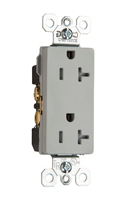 CML TR DECO REC 20A125V B+S WIRE GRY
