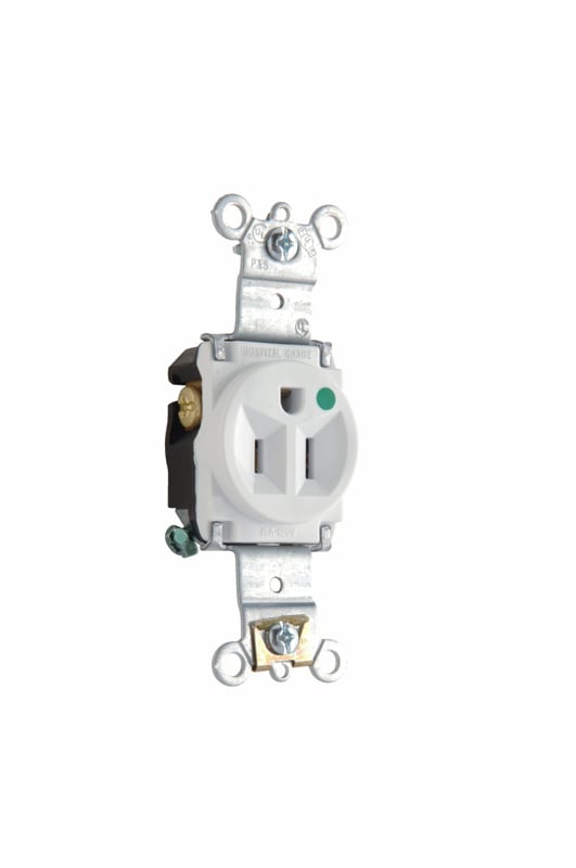 HG RECP SGL TR B&S WRE 20A/125V BK