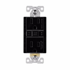 Eaton GFCI receptacle,Tamper resistant,Self-test,#14 - 10 AWG,15A,Residential,Commercial,Flush,125 V,GFCI,Back and side wire,Black,Brass,Receptacle,Tamper resistant,Polycarbonate,5-15R,Two-pole,Three-wire,Two-pole, three-wire, grounding