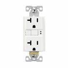 Eaton GFCI receptacle,Tamper resistant,Self-test,#14 - 10 AWG,20A,Residential,Commercial,Flush,125 V,GFCI,Back and side wire,White,Brass,Receptacle,Tamper resistant,Polycarbonate,5-20R,Two-pole, three-wire, grounding