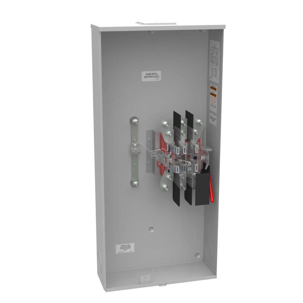 U4911XQGBLAMS Single Position Meter Socket, 320 Amp, 3 Phase