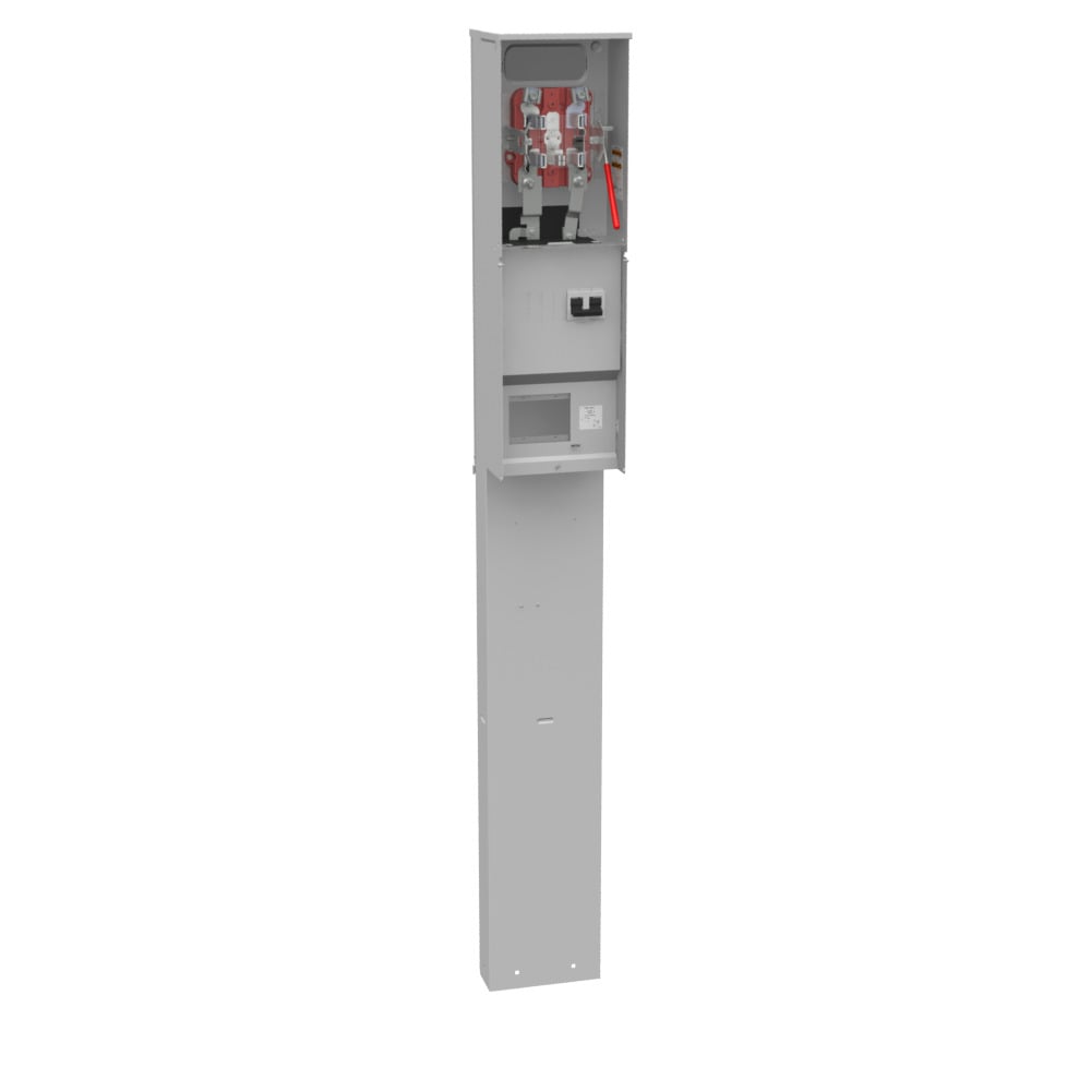 U5701-O-100S-5T6-AMS 5 Term, Ringless, Plain Top, Lever Bypass, 1-100 Amp, Main Breaker, 5th Term 6 Oclock Position, Single Pedestal Direct Bury, Ameren Ameren