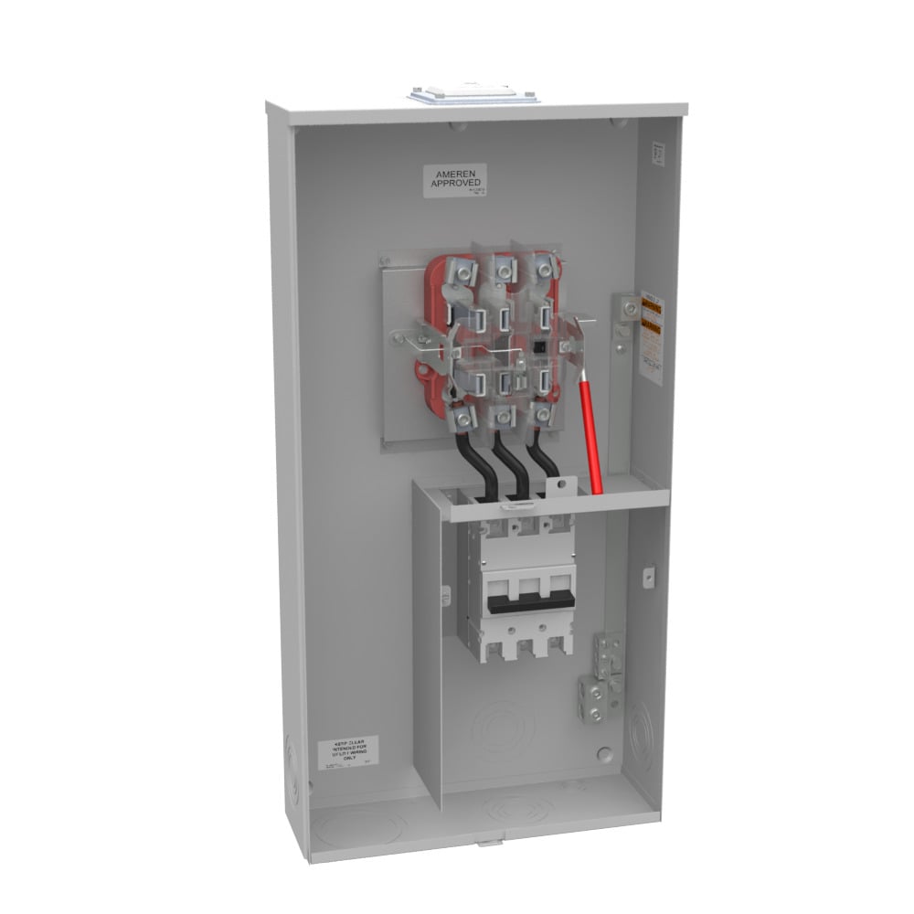 U5750-RXL-200-BL-AMS 7 Term, Ringless, Large Hub Opening, Adapt to Small Closing Plate, Lever Bypass, 1-200 Amp, Main Breaker, 9-16- IN Barrel Lock with Bracket Provision, Ameren