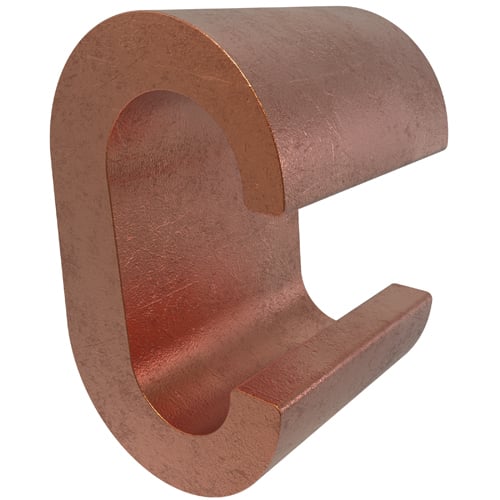 Permaground Copper Grounding C Crimp, Main Conductor Range 4/0-3/0 Sol, Tap Range 2/0-1/0 Sol, UL, CSA