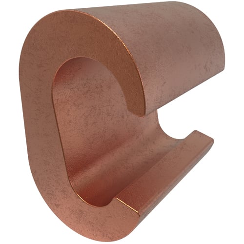 Permaground Copper Grounding C Crimp, Main Conductor Range 4-6 Sol, Tap Range 8 Str-8 Sol, UL, CSA