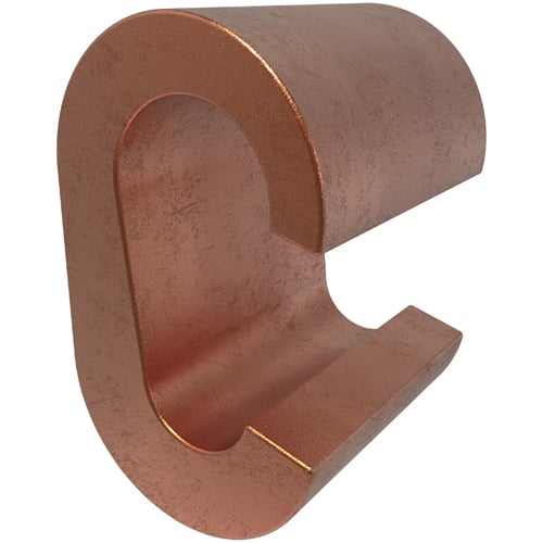 Permaground Copper Grounding C Crimp, Main Conductor Range 2/0-1/0 Sol, Tap Range 2-8 Sol, UL, CSA