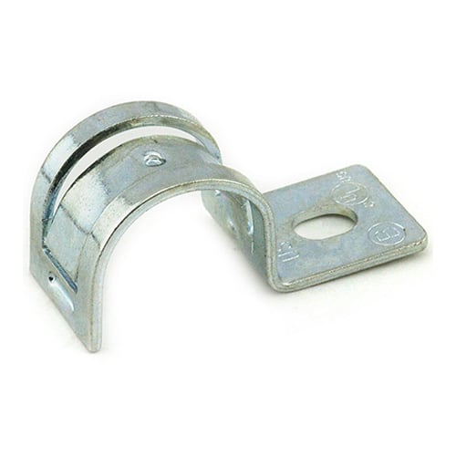 Mighty-Hold Universal Steel one hole strap. Accommodates multiple sizes of MC, Jacketed MC, MCIA Cable with outer diameters of 0.61 to 0.71 inches.