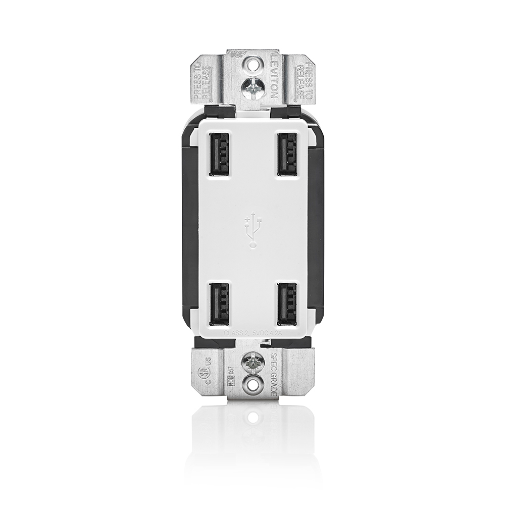 4.2A 4-port USB Charger Decora Style. - White