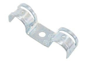 Mighty-Hold Dual Universal Steel one hole strap. Accommodates multiple sizes of MC, Jacketed MC, MCIA Cable with outer diameters of 0.61 to 0.71 inches.