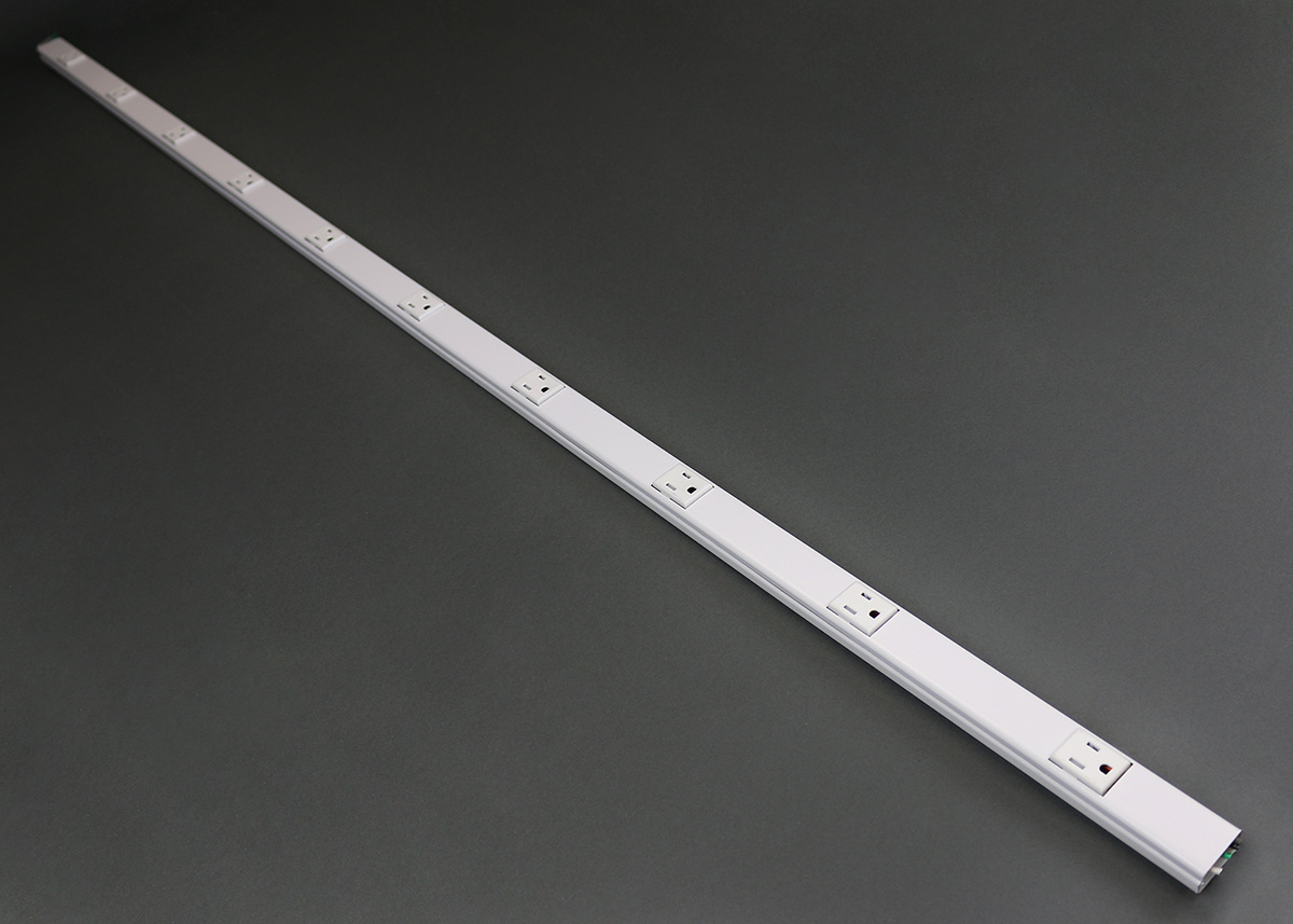 Plugmold; Single Channel Multi-Outlet System; 6 ft, 11 Single TR Outlets, 15 Amp, Ivory
