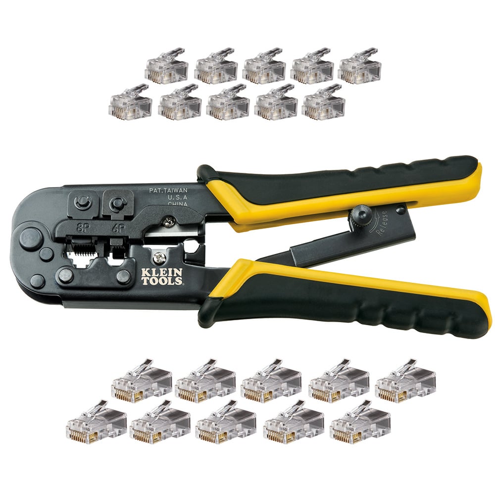 VDV226-817 Twisted Pair Modular Cable Installation Kit, For Use With RJ11/RJ12, RJ22 and RJ45 Cables, Yellow