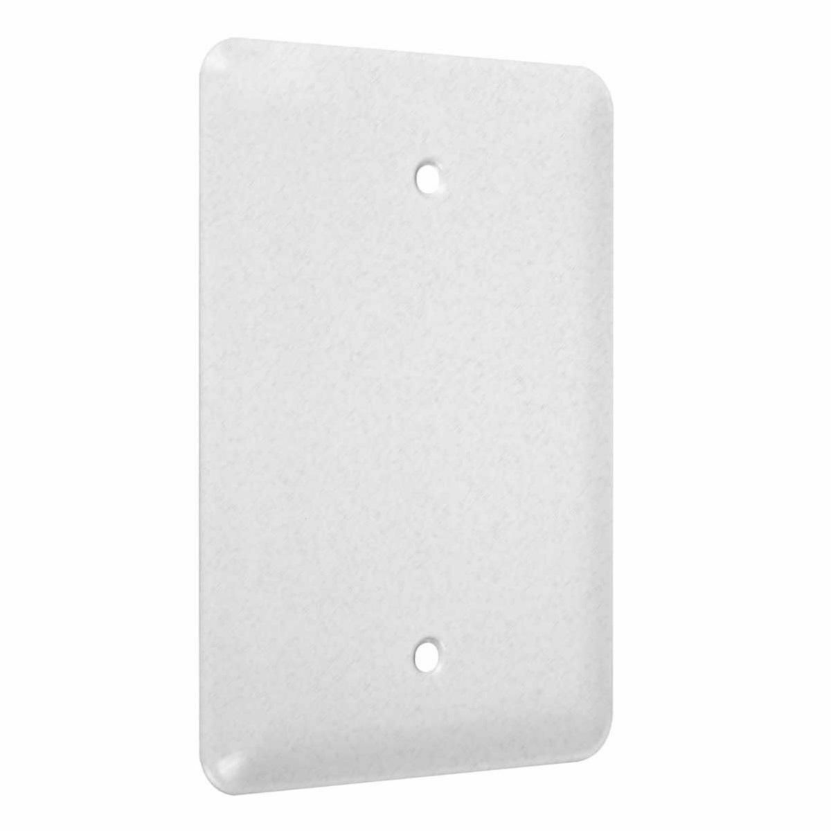 1-Gang Metal Wallplate, Maxi, Blank, White Textured