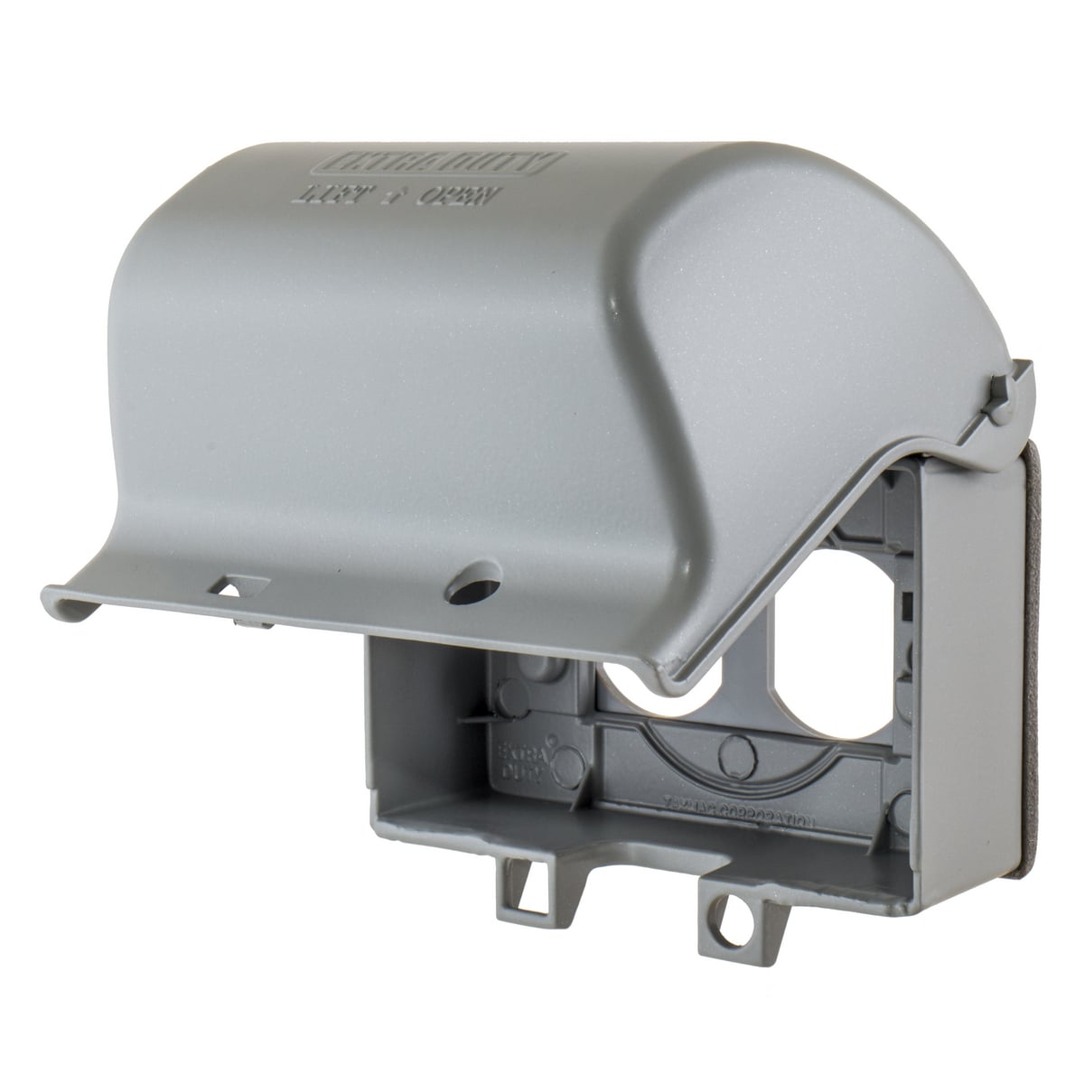Wallplates and Covers, Weatherproof Cover, 1-Gang, 1) Decorator Opening, Horizontal Mount, Cast Aluminum