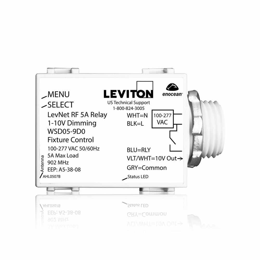 Levnet Rf Wireless 5A Relay 1-10V Dimming Fixture Controller, 1/2 Inch Threaded Nipple, 120-277V, 50/60Hz, 902MHz, Enocean.