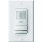 Wall switch decorator sensor with convertible neutral/no neutral wiring, Dual Technology, 1 switch/manual on, White, SKU - 219V0M