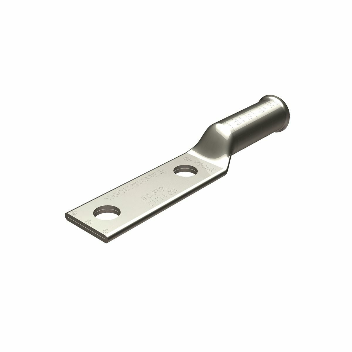 2/0 Flex G,H,I,K,M,DLO, 2/0 AWG CU, Two Hole, 3/8 Stud Size, 1-3/4 Hole Spacing, Long Barrel, Bell End, Tin Plated, UL/CSA, 90?C, Up to 35kV, Black Color Code, 13 Die Index.