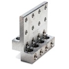 Aluminum Transformer Spade Connectors - ZBT Series - Double Row Mounting Holes, cable range 1/0-750, mounting holes 2 outlets 2.  6-3/8 inch x 3-1/16 inch x 1-5/8 inch