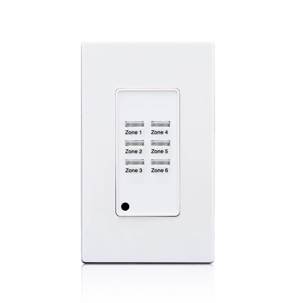 Z-MAX Digital Pushbutton Station. 6 Button. 1 Gang - White