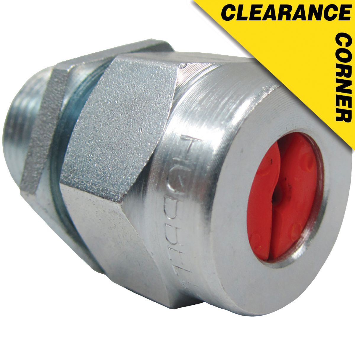 3/4" Steel (Zinc Plated) Cord Connector, Cord Range .187-.250, Red