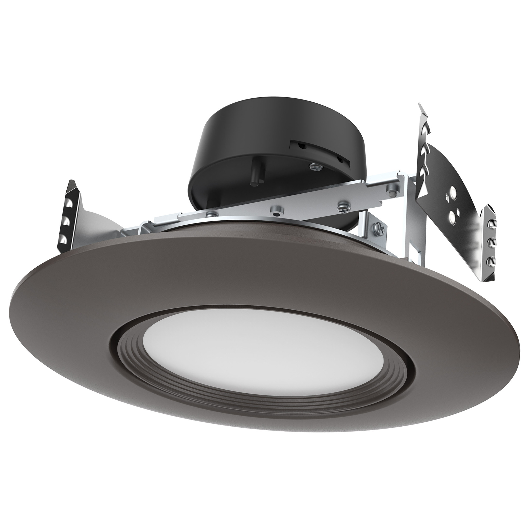 10.5 Watt LED Direct Wire Downlight - Gimbaled - 120 Volt - CCT Selectable - Bronze Finish