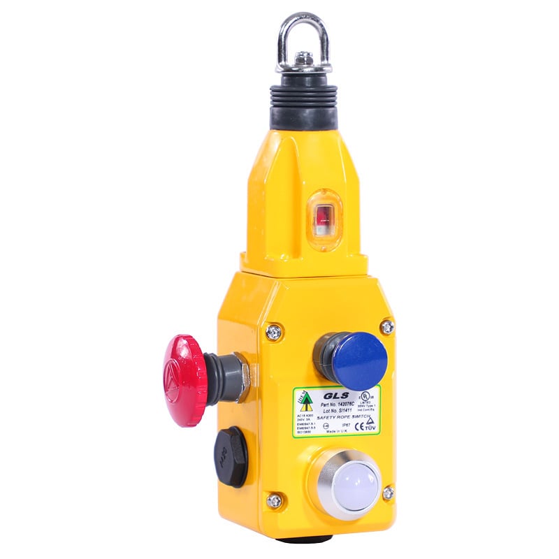 GLS M20 Rope Pull Switch with E Stop, 3NC 1NO, Die Cast