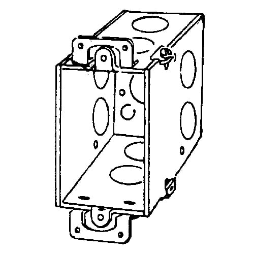 Features:Gangable, With 3/4 And 1/2 IN Conduit Knockout, Standard:UL E18095, Number Of Outlet:9, Material:Steel, Size:2 X 3.5 X 3IN, Cubic Capacity:18CI