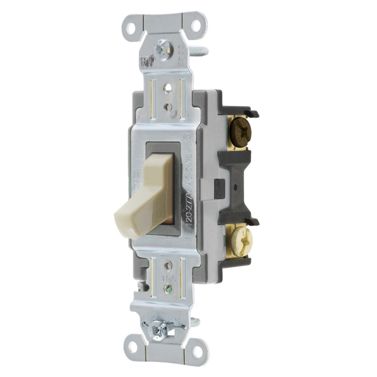 Toggle Switch, Commercial Grade, Four Way, 15A 120/277V AC, Back and Side Wired