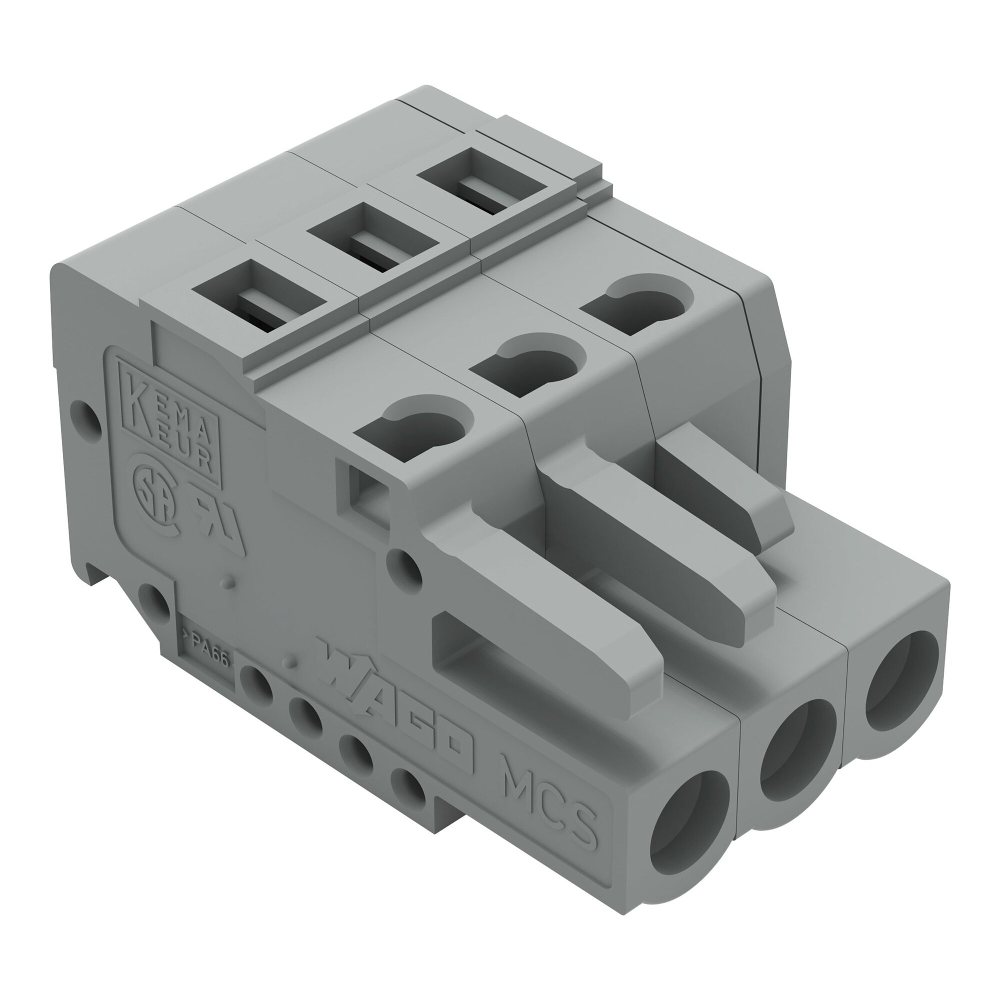 1-conductor female connector; CAGE CLAMP; 2.5 mm; Pin spacing 5 mm; 3-pole; 2,50 mm; gray