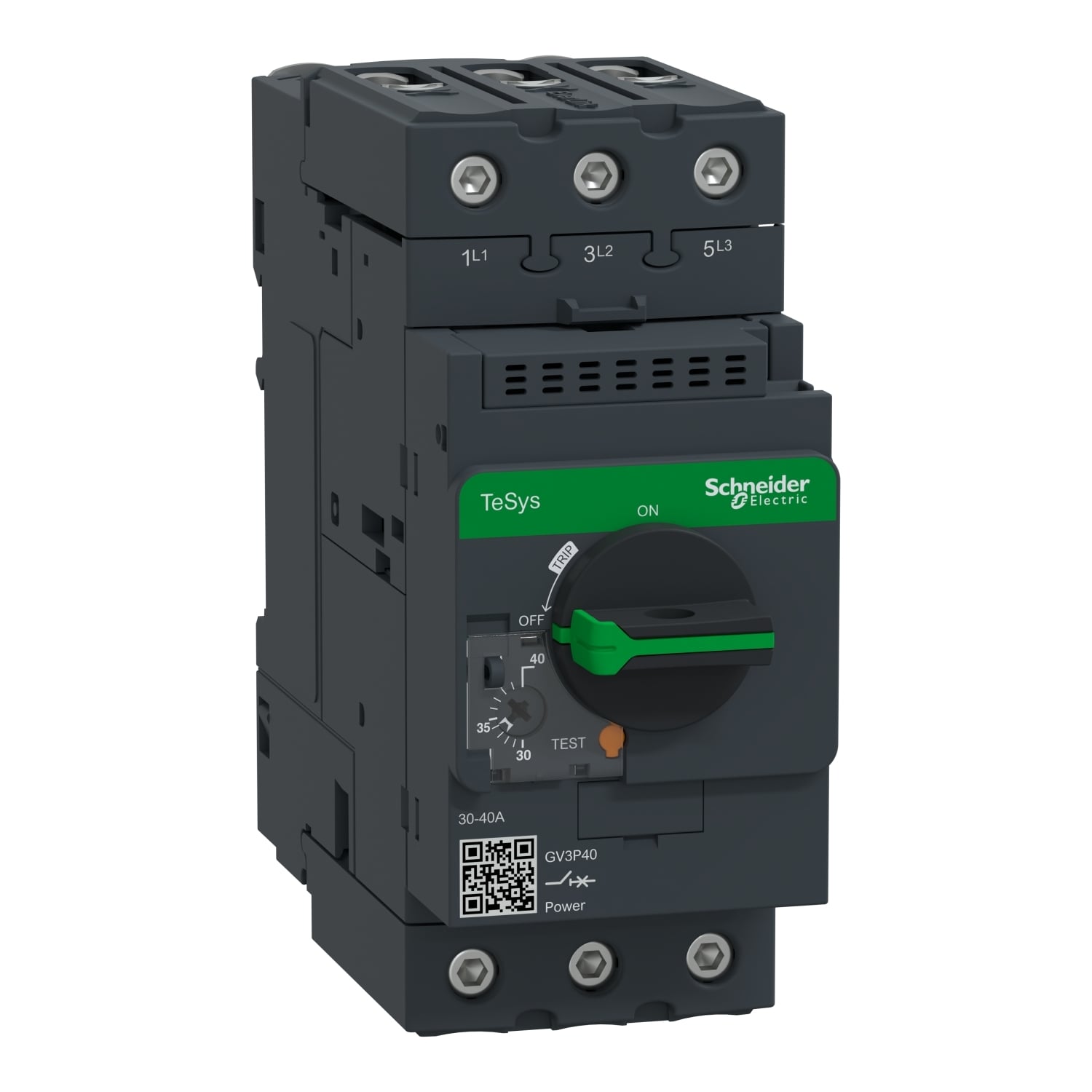 TeSys Deca Manual Starter and Protector, thermal magnetic circuit protector, rotary knob, 30 to 40 A, EverLink BTR