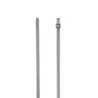 Dual-Lock Mini 304 Stainless Steel Cable Tie, Temperature Rating of 538 Celsius (1000 F), Length of 406mm (16 Inches), Width of 4.5mm (0.177 Inches), Thickness of 0.381mm (0.015 Inches), Tensile Strength Rating of 445 Newtons (100 Pounds)
