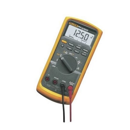 V Deluxe Automotive Multimeter, Model: 88 Series, Voltage Rating: 1000 VDC/VAC, Amperage Rating: 10 AMP, Frequency Rating: 200 KHZ, Resistance: 50 MOHM, Capacitance: 9999 MFD, Accuracy: Plus/Minus (0.1 PCT Plus 1) DC Voltage, Plus/Minus (0.5 PC Plus 2) AC Voltage, Plus/Minus (0.4 PCT Plus 2) DC Current, Plus/Minus (1.2 PCT Plus 2) DC Current, Plus/Minus (0.4 PCT Plus 1) Resistance, Plus/Minus (1 PCT Plus 2) Capacitance, Plus/Minus (0.005 PCT Plus 1) Frequency, 2 PCT per KHZ Plus 0.1 PCT Duty Cycle, Plus/Minus (1.0 PCT Plus 10) Conductance, Display: Large, Temperature Rating: Operating: -20 To 55 DEG C, Storage: -40 To 60 DEG C, Diode Test: Yes, Dimensions: 2.06 IN Depth X 3.86 IN Width X 7.93 IN Length, Duty Cycle: 99.9 PCT, Temperature Measurement: -200 To 1090 DEG C, 1.0 PCT Excluding Probe, Conductance: 60 NS, UL Listed, C/US CSA Certified, CE Certified, N10140