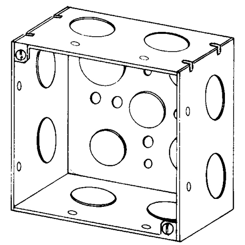 Features:With 3/4 And 1/2 IN Conduit Knockout, Standard:UL E18095, Number Of Outlet:13, Material:Steel, Size:4 X 4 X 2.125IN, Cubic Capacity:30.3CI