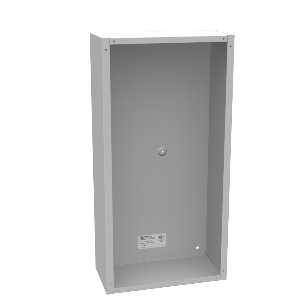 24x6x12 Screw Cover Type 1 UL Listed Steel No Knockouts ANSI 61 Gray Cover with Teardrop Slots Mounting Holes in Back