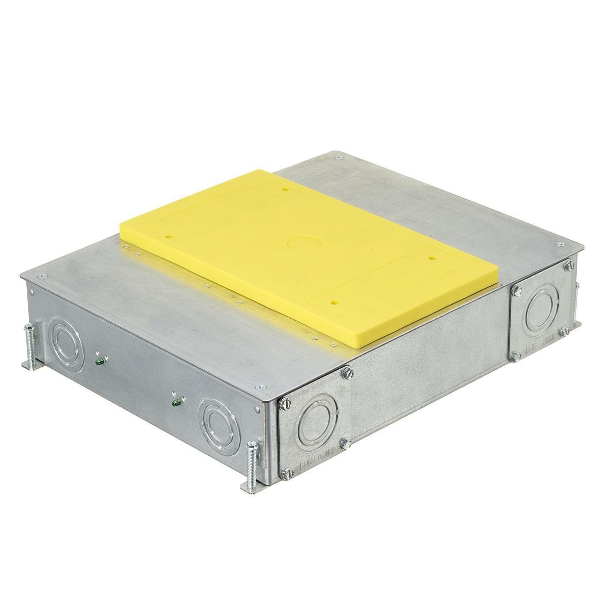 SystemOne ETERNAL Series Concrete Floorboxes, Galvanized Stamped Steel Box, Recessed, 4-Gang CFB E-Series Box for Rectangular Covers, 3.00" Minimum Depth of Pour