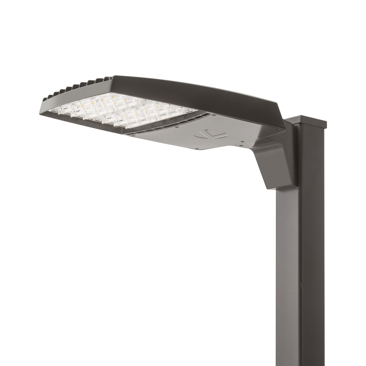 RSX Area Size 2, LED, Package 1, 4000K, IES type III asymmetric, 120-277V, Square pole mounting, Seven-wire receptacle only (no controls), Dark bronze finish, super durable