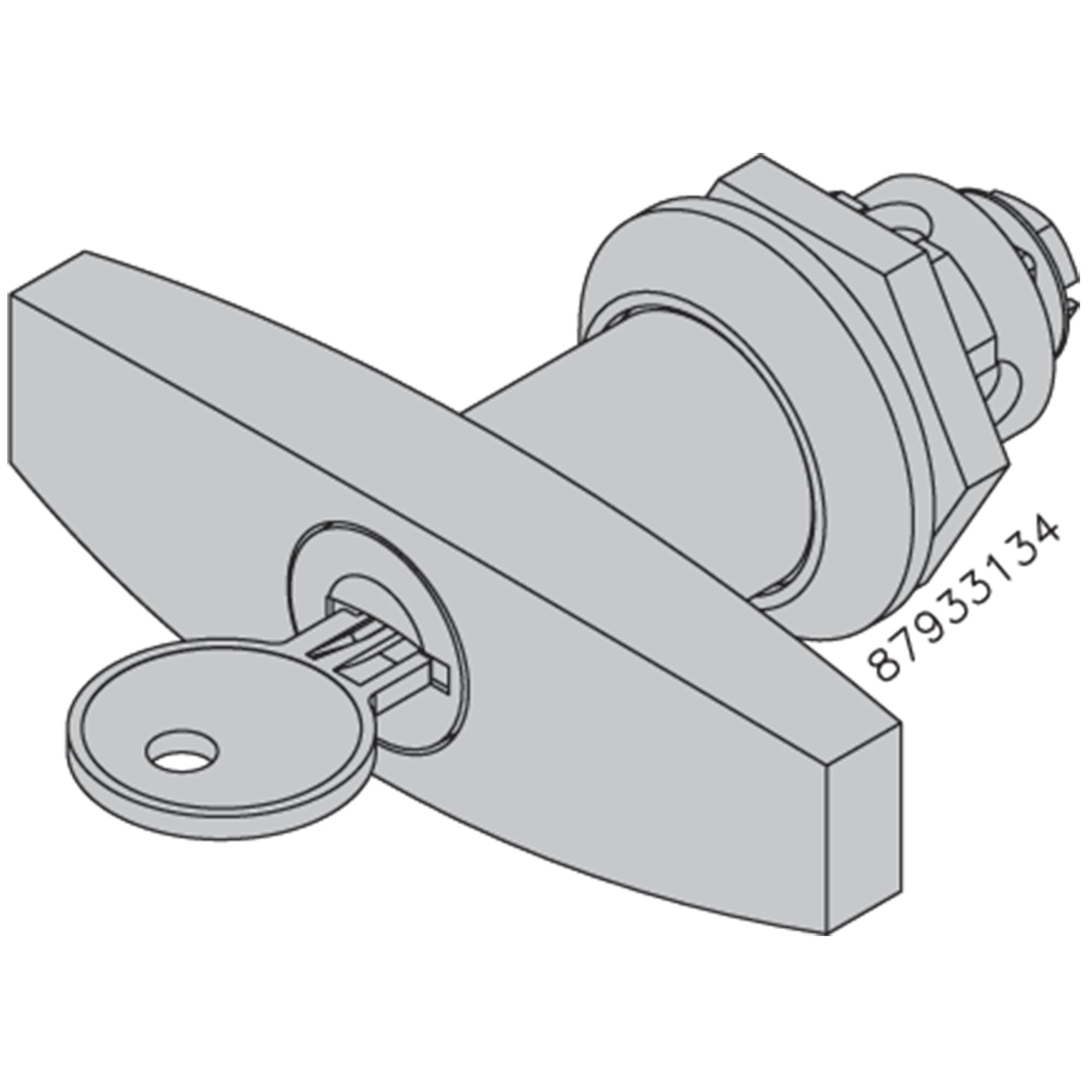 T Handle for Telephone Cabinet, 3.10x1.30x1.50, Plated, Mild Steel