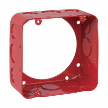 Eaton Crouse-Hinds series Square Extension Ring, 4-11/16", Red painted, Drawn, 2-1/8", Steel, (8) 1/2", (4) 3/4", 42.0  cubic inch capacity
