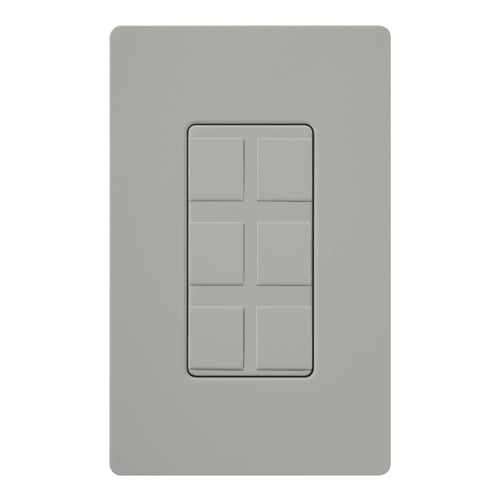 Claro 6-Port Frame, Gloss, field customizable in gray