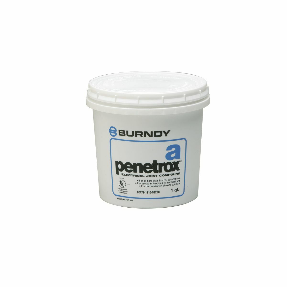 Oxide Inhibiting Electrical Joint Compound, 1 Quart, For Al-Al, Al-Cu & Al Conduit Threads.