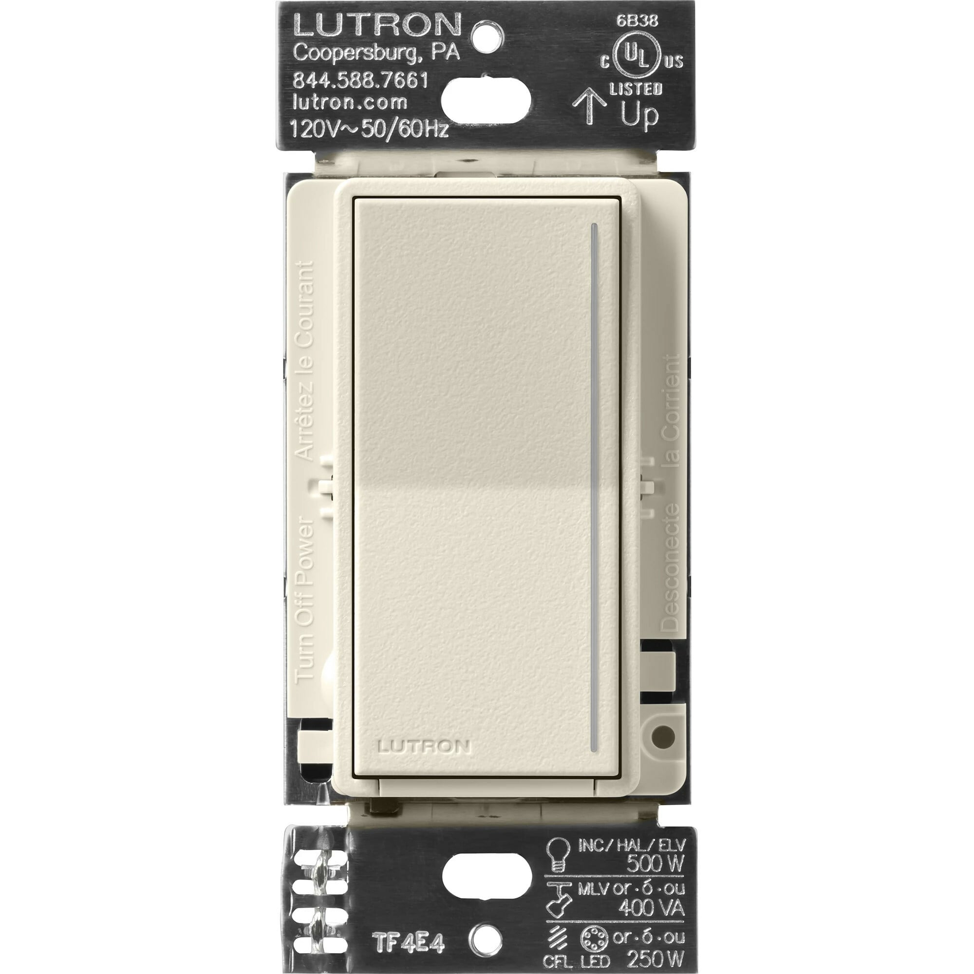 Lutron Sunnata PRO LED+ Touch Dimmer Switch with Phase Selectable Dimming for LED, MLV, ELV, and Incandescent/Halogen lighting, Pumice