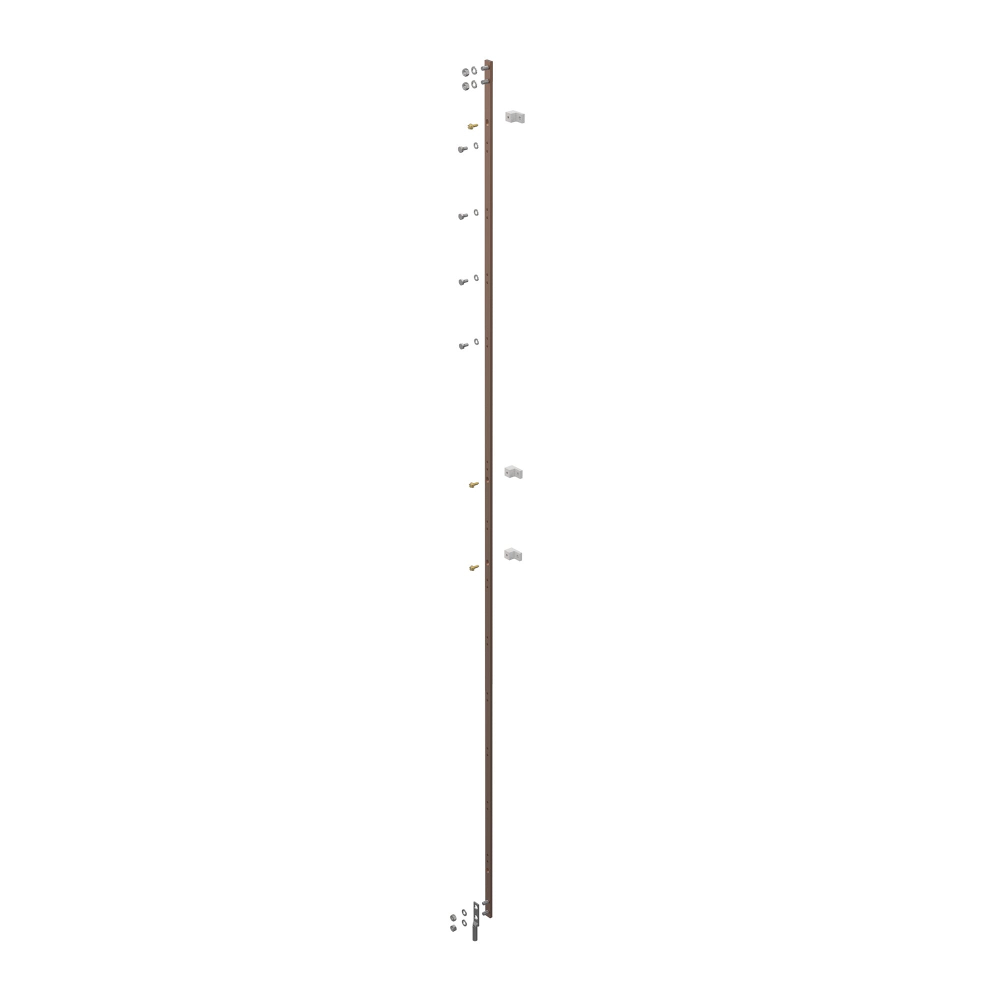 Vertical Ground Bar Kits, 0.625x72.00, Electroplated, Copper
