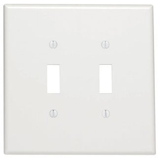 88109 Oversized Wall Plate, 2 Gangs, 5.31 in W x 5.25 in H, Thermoset, White