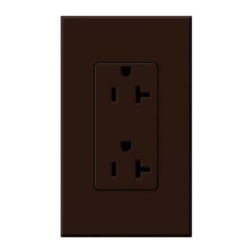 Duplex 20 A receptacle, tamper resistant, 125V/20A in brown